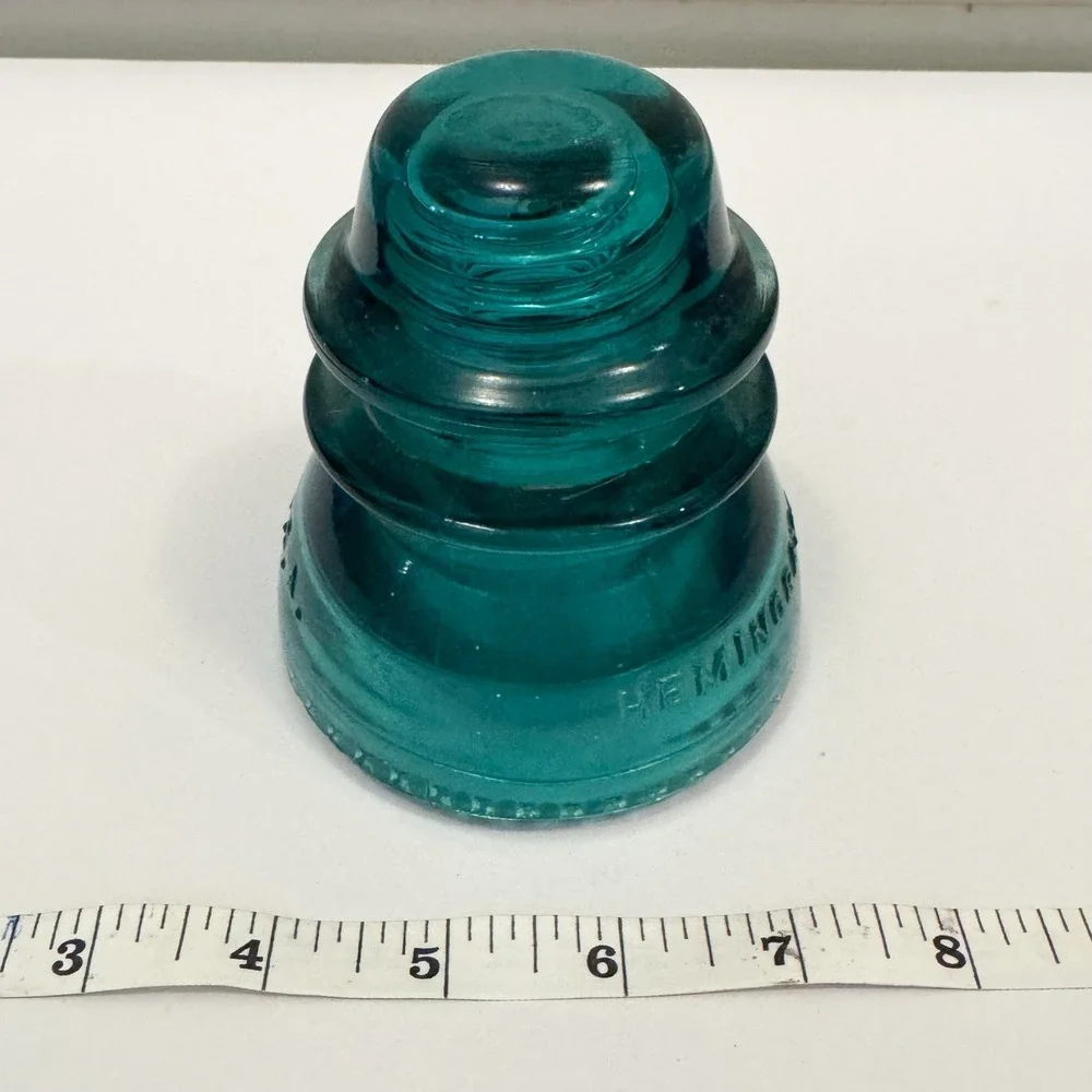 Hemingway No 42 Glass Insulator Vintage Antique, Aqua Blue,‎ 4-inch